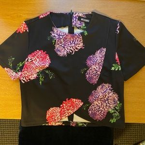 Missguided Silk Flower Patterned Crop Top